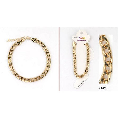 ENA384G Chunky Cuban Chain Anklet Gold