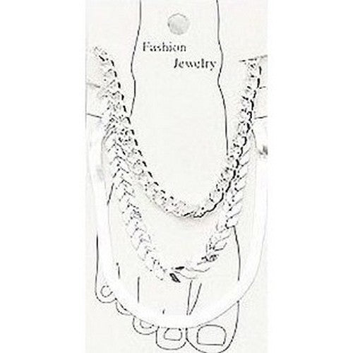 Chain Anklet Triple Pack in Silver