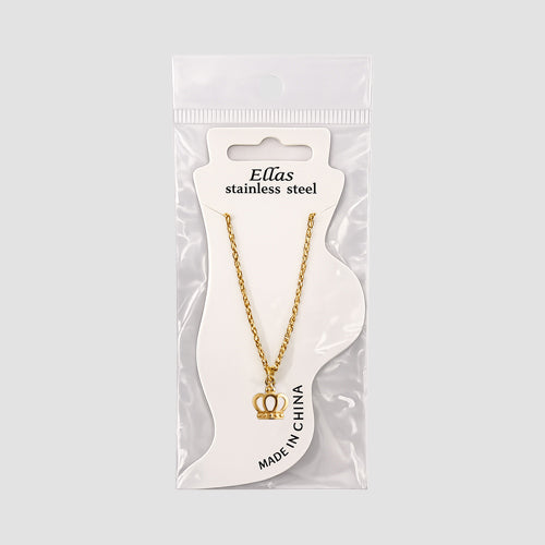 Stainless Steel Crown Pendant Anklet in Gold