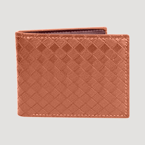 Laurant Bennet Bi-Fold Wallet in Brown Weaved Pattern