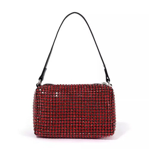 9622 Rhinestone Box Bag in Red