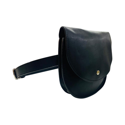 Saddle Bag Belted Fanny Pack in Black