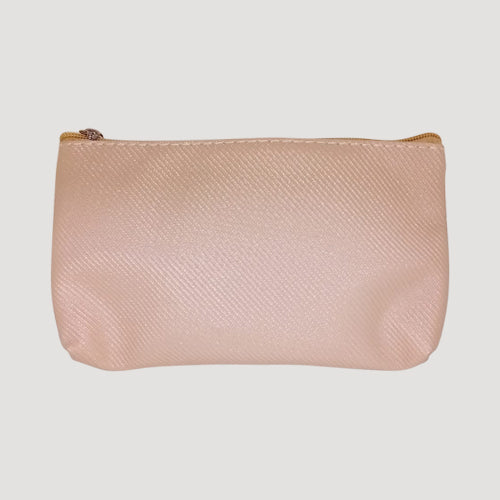 Corrugated Square Makeup Bag in Gold