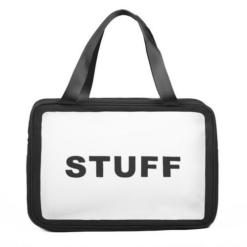 STUFF PVC Makeup & Toiletry Bag in Black