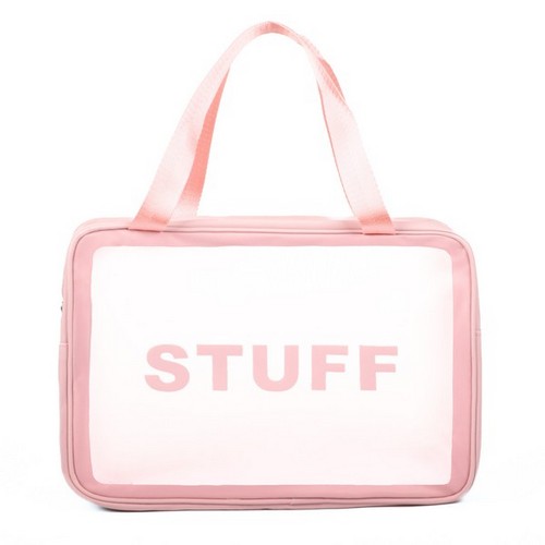 STUFF PVC Makeup & Toiletry Bag in Pink