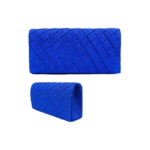 Quilted Sparkly Clutch in Royal Blue