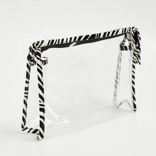 JJ-MBG 2122-ZR Aminal Print PVC Makeup Bag in Zebra Print