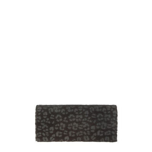 2425 Leopard Print Clutch Bag in Black