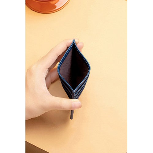 Weave Card Holder Wallet in Blue