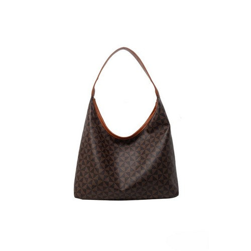 U-824 Boheme Monogram Shoulder Tote Bag in Brown