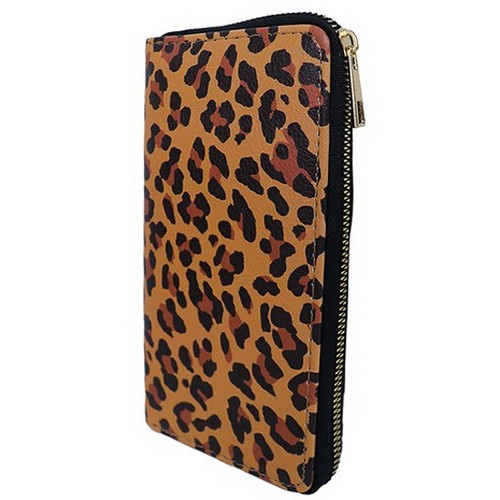 BAG-865-086 Single Zip Wallet in Leopard