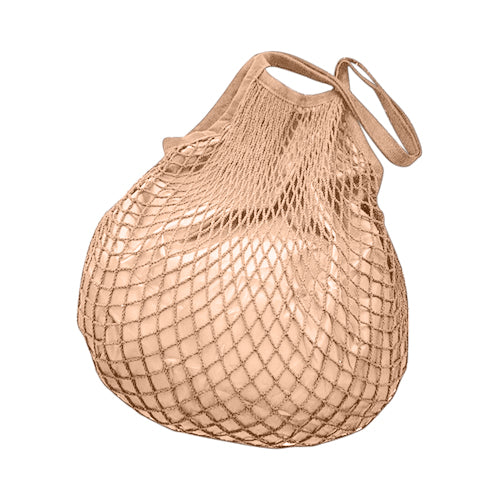 House of Milano Cotton Mesh Shopping Bag in Camel Brown