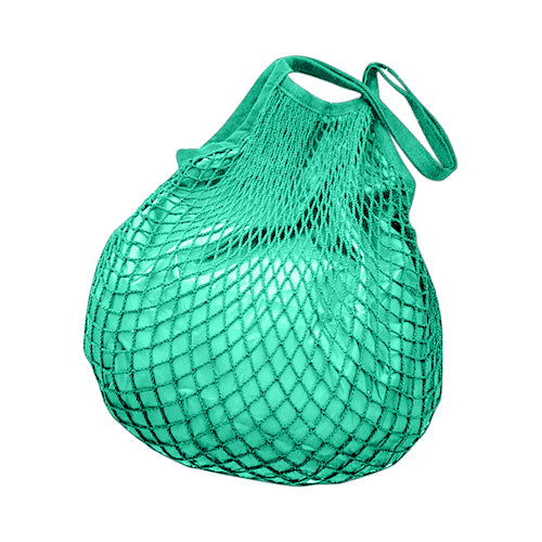 House of Milano Cotton Mesh Shopping Bag in Jade Green