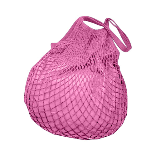 House of Milano Cotton Mesh Shopping Bag in Rose Pink
