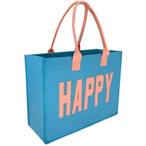 03017 Happy Felt Tote Bag in Blue