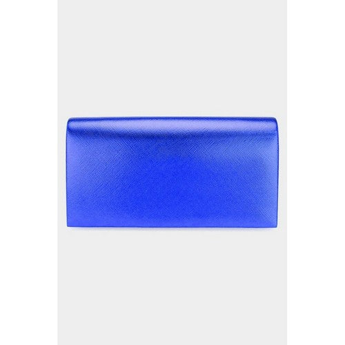 EB105018 Metallic Envelope Clutch in Blue