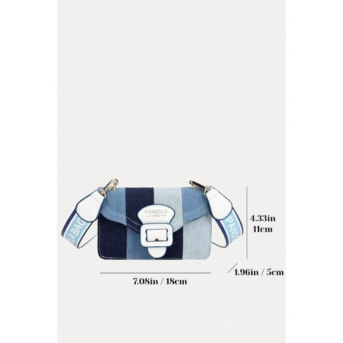 Patchwork Denim Clutch Side Bag