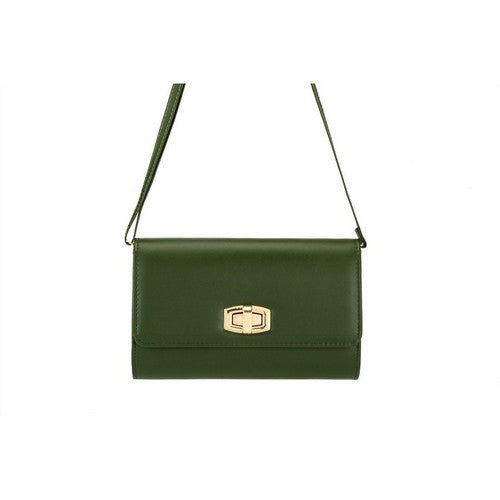 Twist Lock Envelope Box Clutch in Green