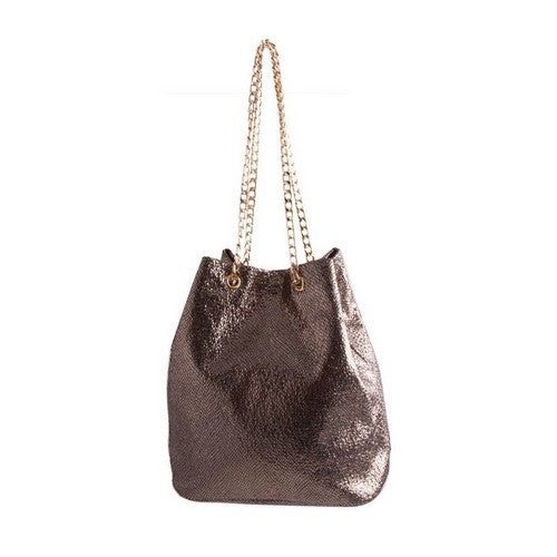 BA400197GDGD-04 Snakeskin Bucket Bag in Gold