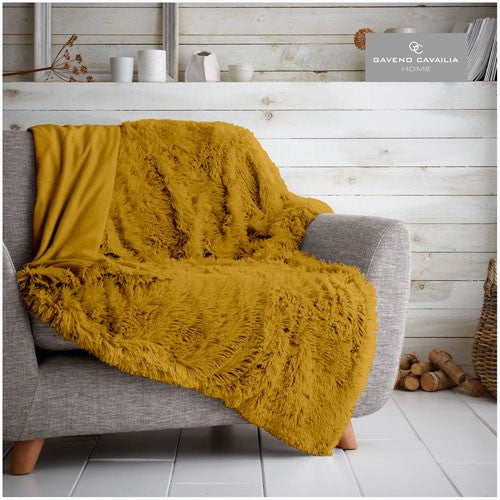 Gaveno Cavailia Luxury Hug & Snug Throw in Ochre