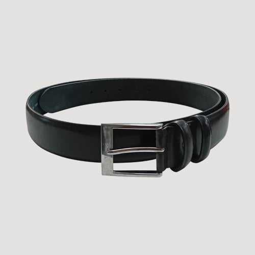 Genuine Leather Belt in Gloss Black