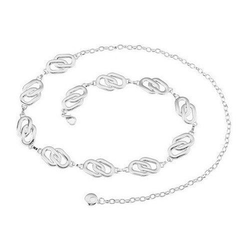 TO40683-NM Double Oval Link Chain Belt Silver