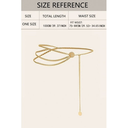 Triple Cuban Chain Belt in Gold