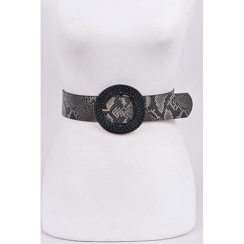 Twine Buckle Snakeskin Belt