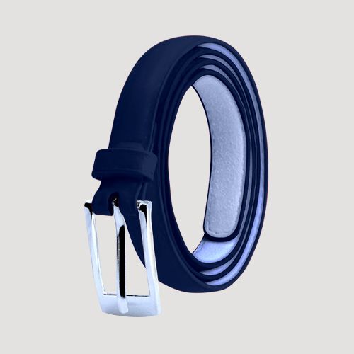 Square Buckle Thin Belt in Navy