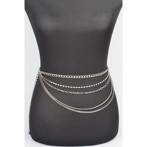 Multi Layered Metal Chain Belt in Silver – Seasons Fashion