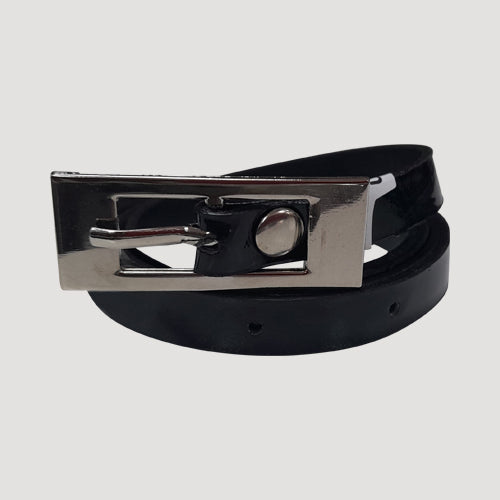 Patent Skinny Belt in Black
