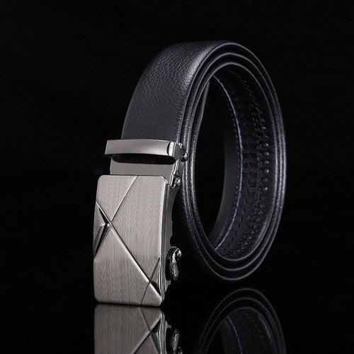 EVFVM6XMYVX Pewter Abstract Buckle Ratchet Belt