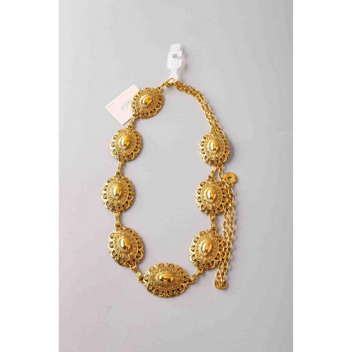 Oval Concho Chain Belt in Gold