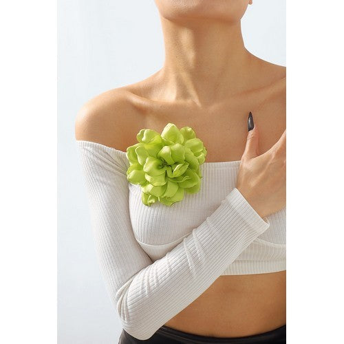 Romantic Flower Brooch in Green