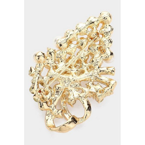 Pearl Grape Pin Brooch in Gold & Ivory