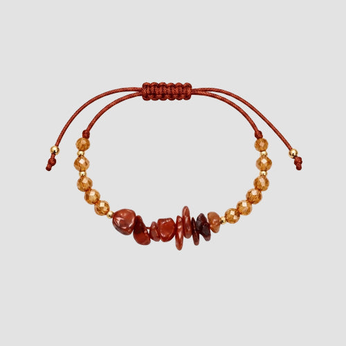 Stone Beads Cord Bracelet in Brown