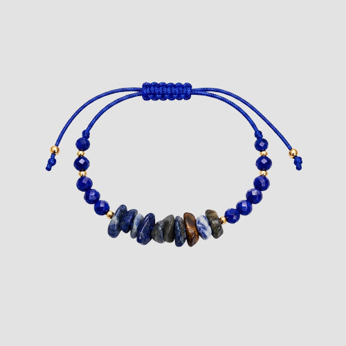 Stone Beads Cord Bracelet in Royal