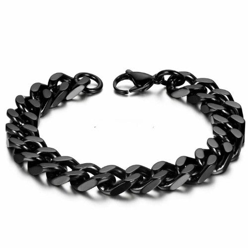 Chunky Cuban Link Bracelet in Black