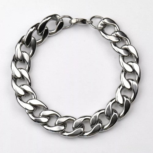 Chunky Cuban Link Bracelet in Silver
