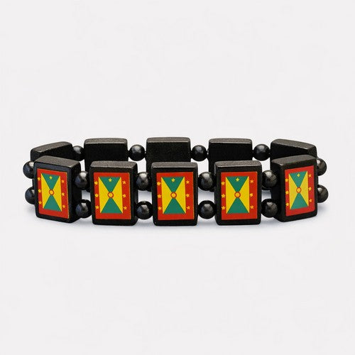 Grenada Flag Wooden Tile Bracelet
