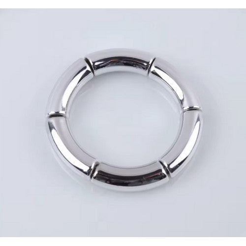 BLE3983 Segmented Stretch Bracelet in Silver