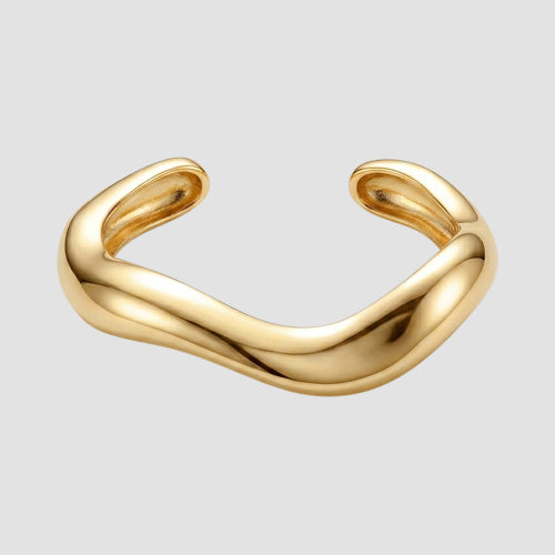 Irregular Metal Cuff Bracelet in Gold