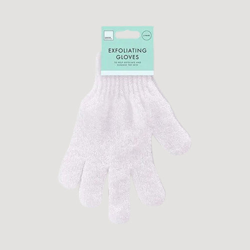 Forever Beautiful Exfoliating Bath Gloves 2-Pair in Grey & White