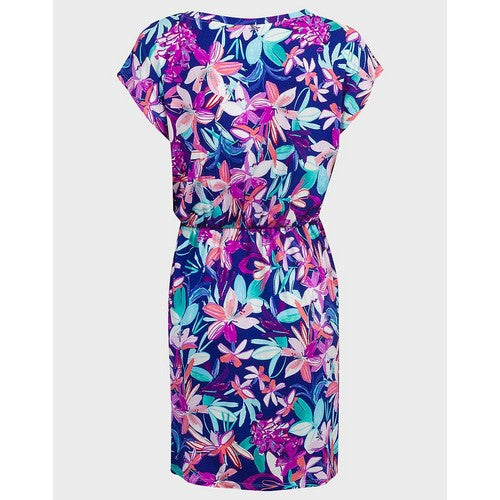 M&Co Floral Tie Waist Jersey Dress Multi