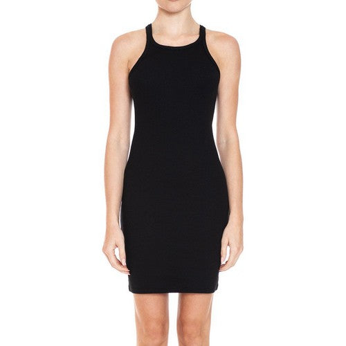 Ribbed Bodycon Dress in Black
