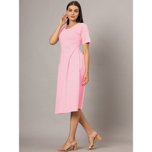Guray Pleat Detail Dress in Pink
