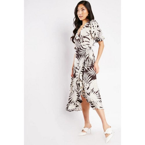 Marks & Spencer Stretch Linen Wrap Midi Dress in Black & White Seasons Fashion Marks & Spencer Stretch Linen Wrap Midi Dress in Black & White Seasons Fashion