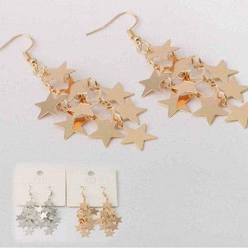 ER 35152GS Star Waterfall Earrings