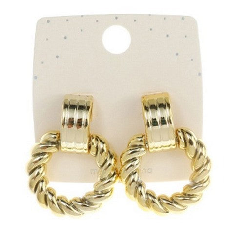 PKE45789 Rope Ring Earrings in Gold