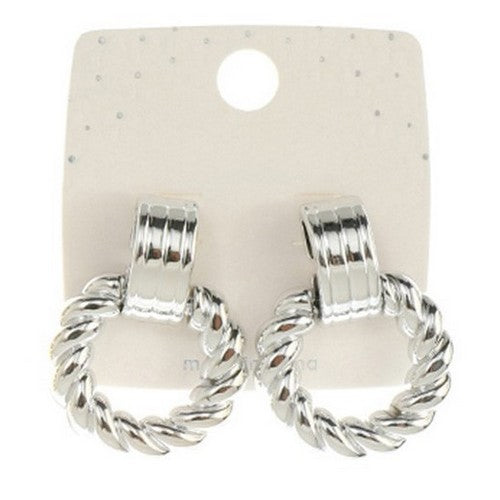 PKE45789 Rope Ring Earrings in Silver